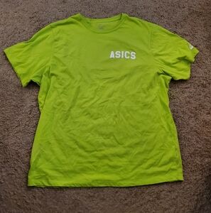 ASICS Men's Lime Green Stripes Sunrise T-Shirt (2XL)